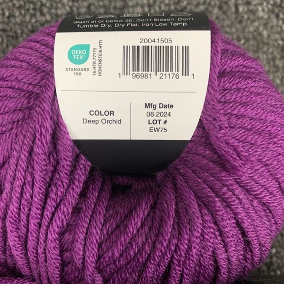 NEW K+C Essential Wool Deep Orchid Yarn Lot Of 3 Superwash Merino Purple - Picture 5 of 5